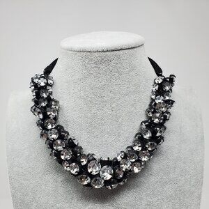 Statement Necklace with Clear Rhinestones